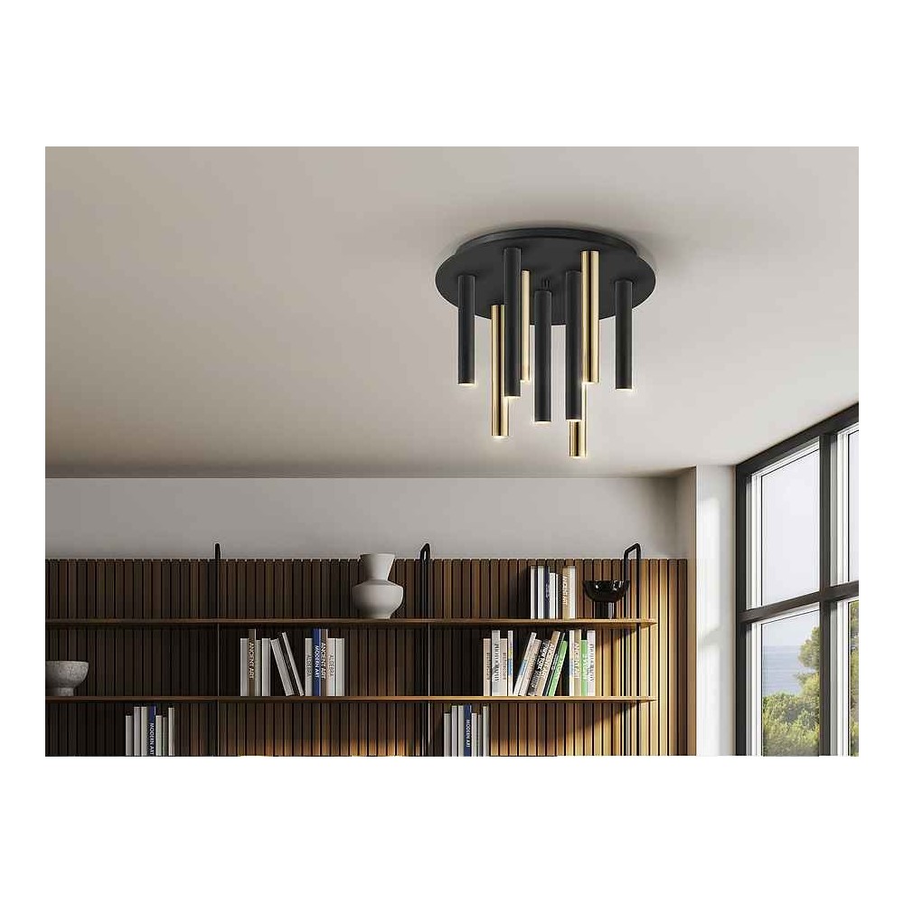 Plafon led modèle dimable VARAS or-noir 9L SCHULLER