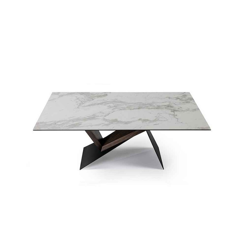 Dining table model NOA white marble finish 180x90 cm SCHULLER