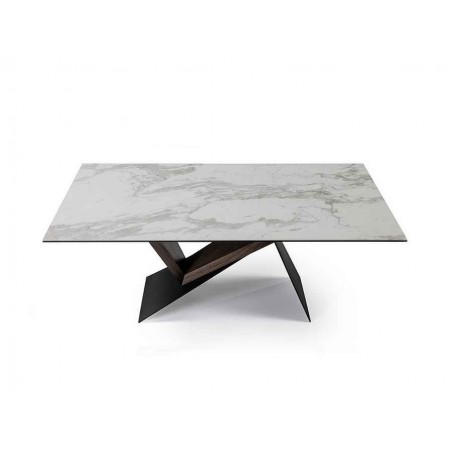Dining table model NOA white marble finish 180x90 cm SCHULLER