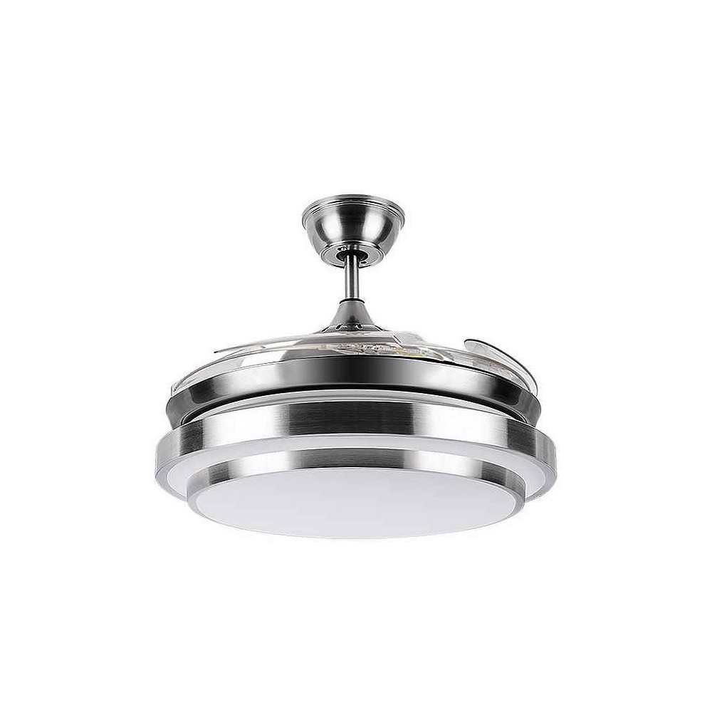 Ventilatore DC IBE nickel Led 3 temperature e telecomando Fabrilamp