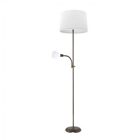 Pie de Salon RILON brown with reader point FABRILAMP