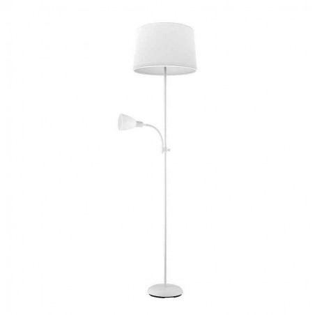 Standing lamp with white RILON reader point FABRILAMP