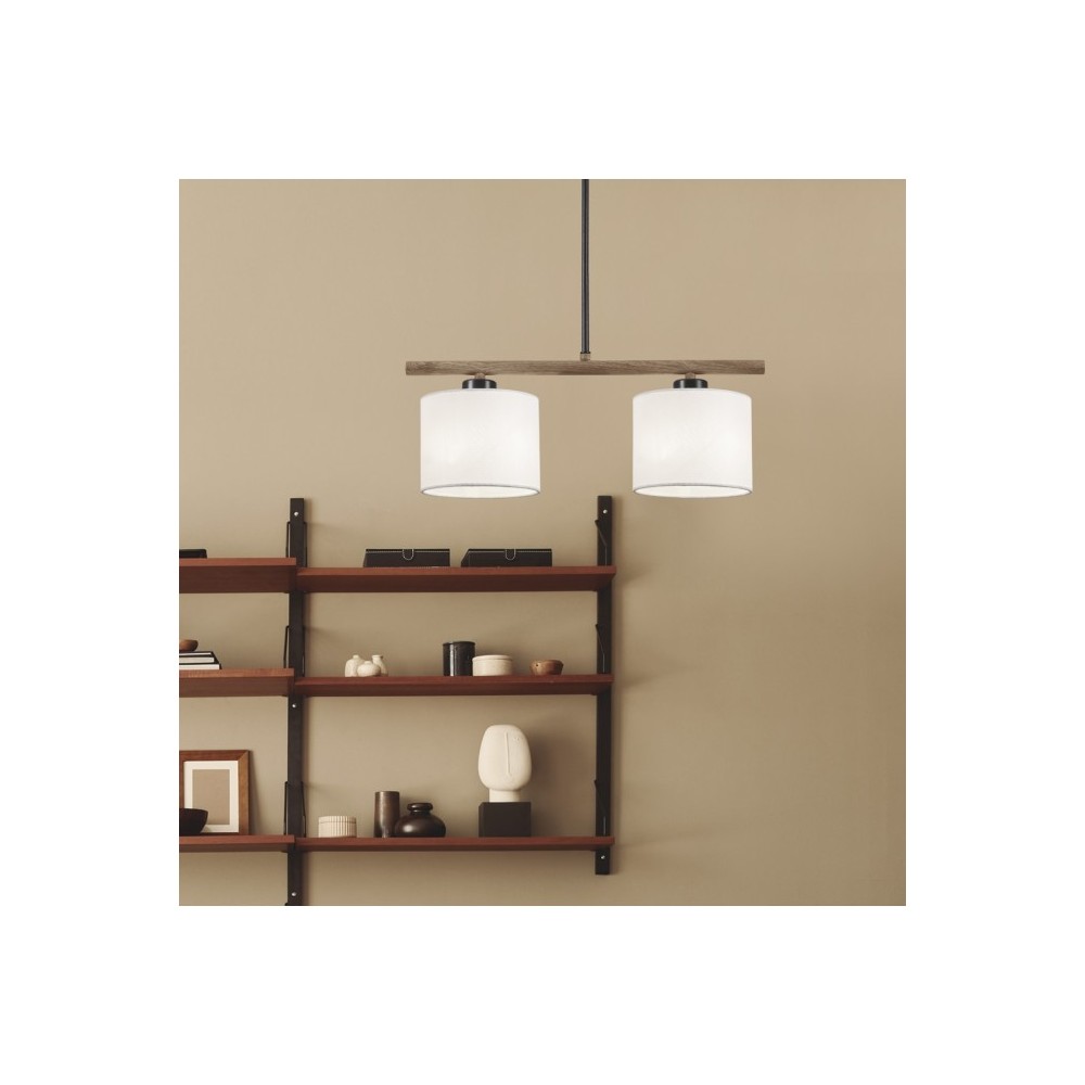 Linear two-light BERTA lamp with white screen AJP