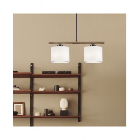 Linear two-light BERTA lamp with white screen AJP