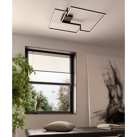 Aplique led rectangular BOUTIQUE negro 20 w dimable MANTRA