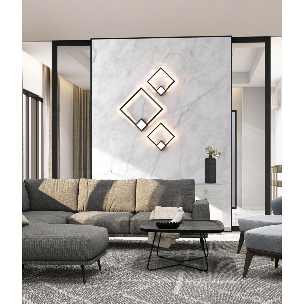 Aplique led rectangular BOUTIQUE black 20 w dimable MANTRA