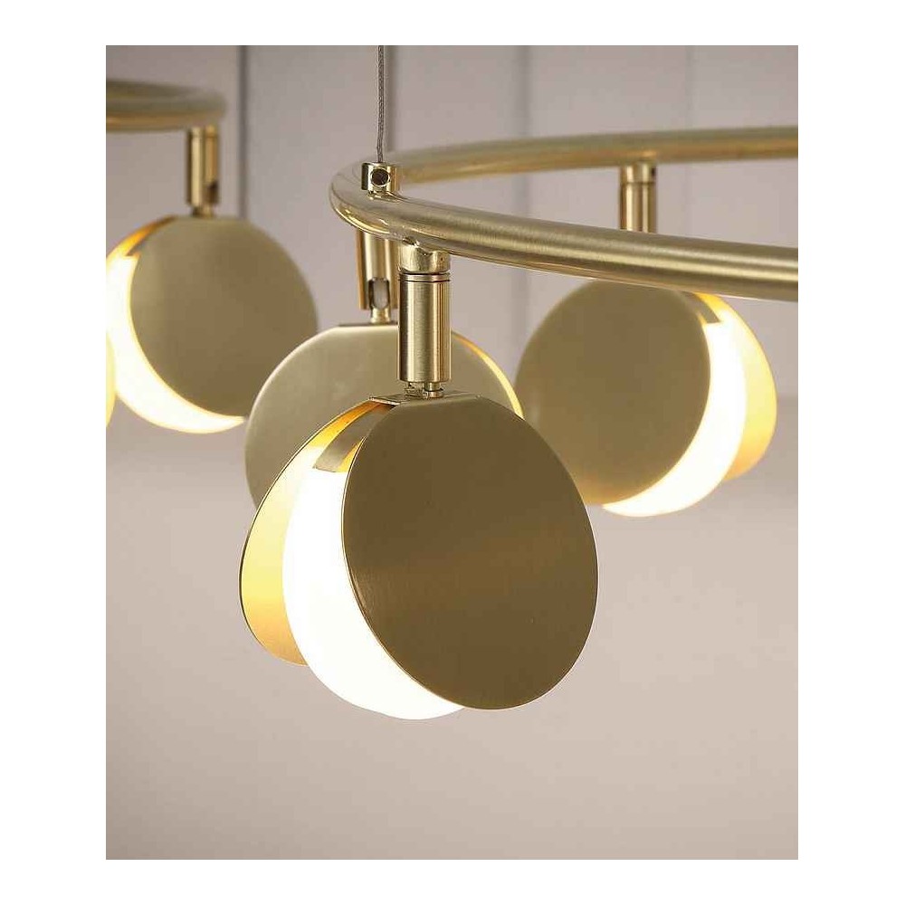 Lampada doppia con 14 luci LED modello SHELL oro MANTRA