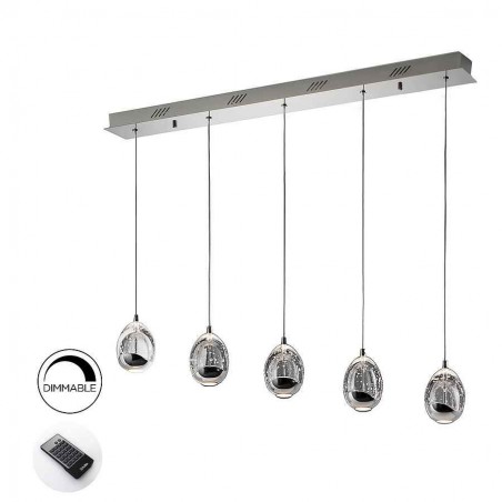 Lampara ROCIO CROMO 5 luces DIMABLE de SCHULLER