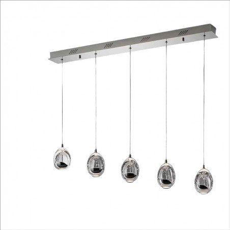 Lampara ROCIO CROMO 5 luces DIMABLE de SCHULLER