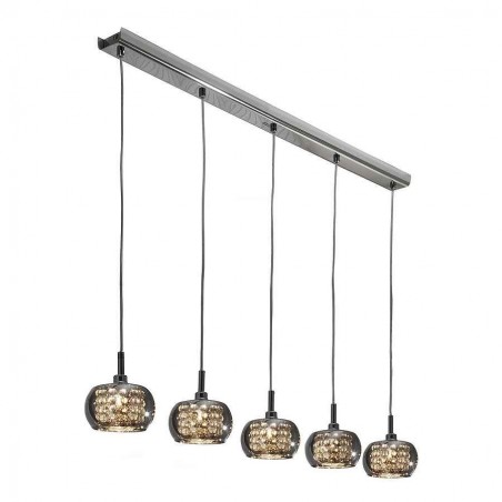 Lampara lineal ARIAN de 5 luces DIMABLE cromo de SCHULLER