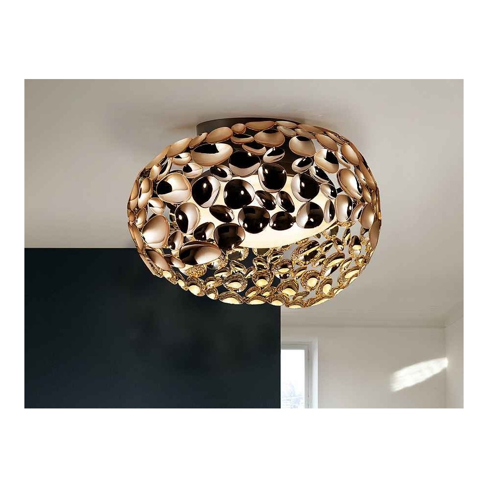 Lampara tipo plafon 5 luces Narisa oro rosa de Schuller