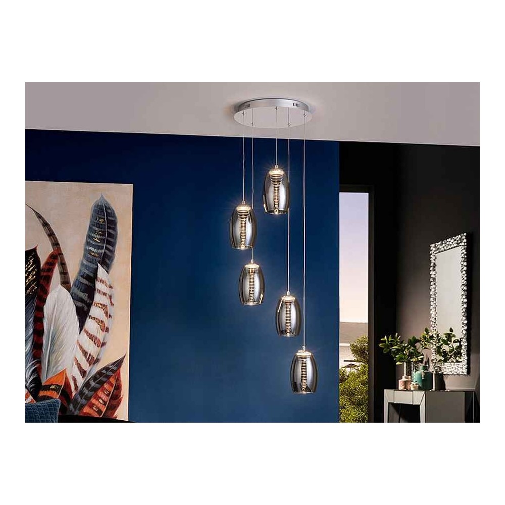 Lampada circolare modello NEBULA Led cromo SCHULLER