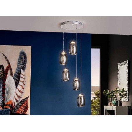 Lampada circolare modello NEBULA Led cromo SCHULLER