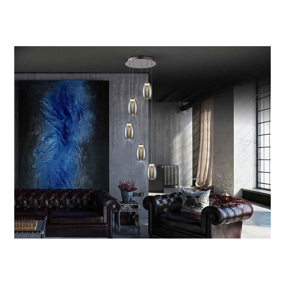 Lamp circular model NEBULA Led cromo SCHULLER