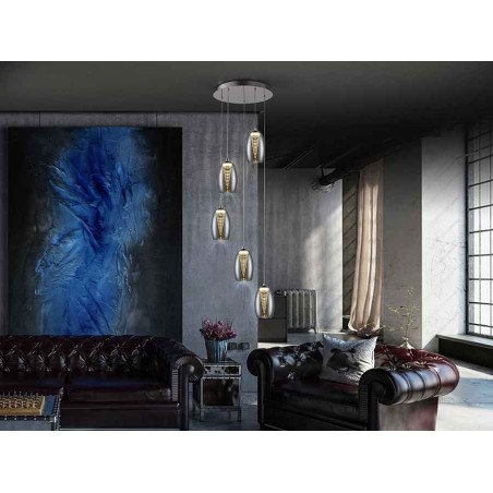 Lampada circolare modello NEBULA Led cromo SCHULLER
