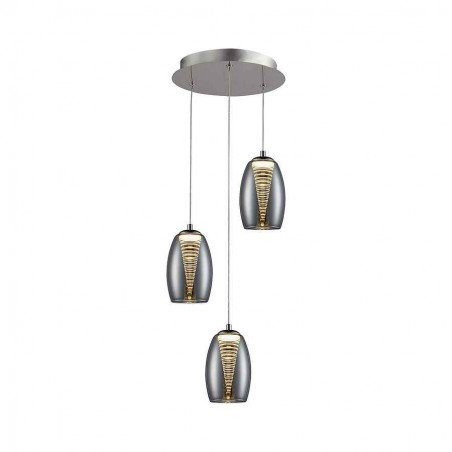 Lampada circolare 3 pendenti modello NEBULA cromo SCHULLER