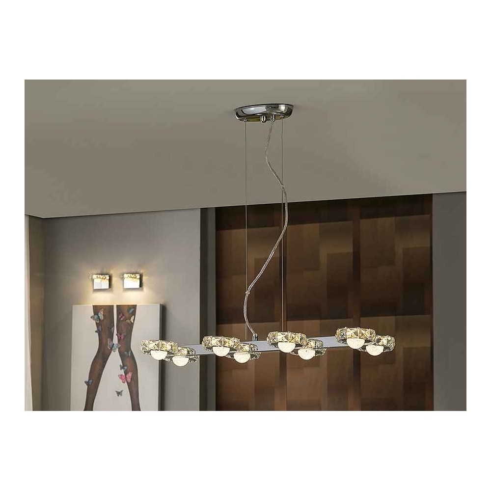 Linear lamp led model SURIA chrome 8 lights SCHULLER