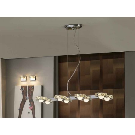 Linear lamp led model SURIA chrome 8 lights SCHULLER