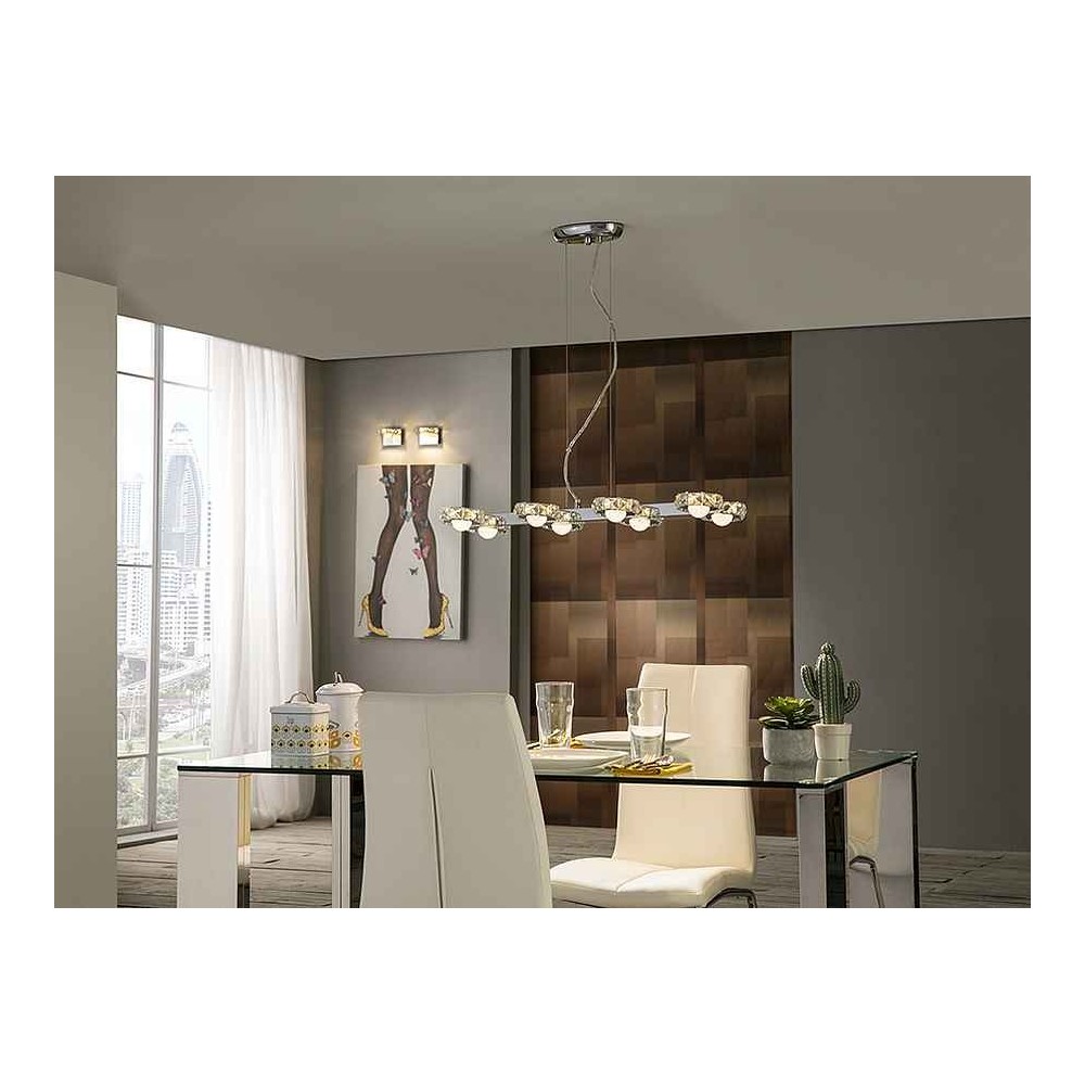 Linear lamp led model SURIA chrome 8 lights SCHULLER