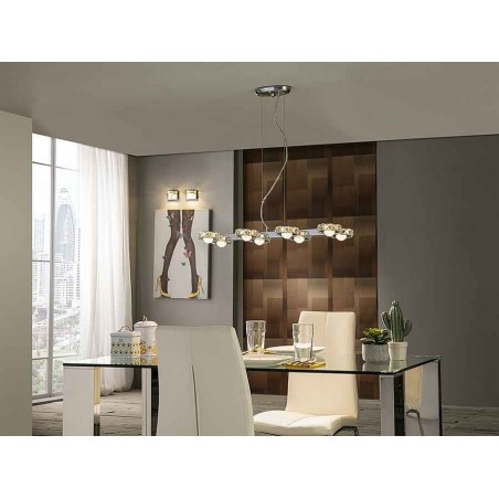 Linear lamp led model SURIA chrome 8 lights SCHULLER