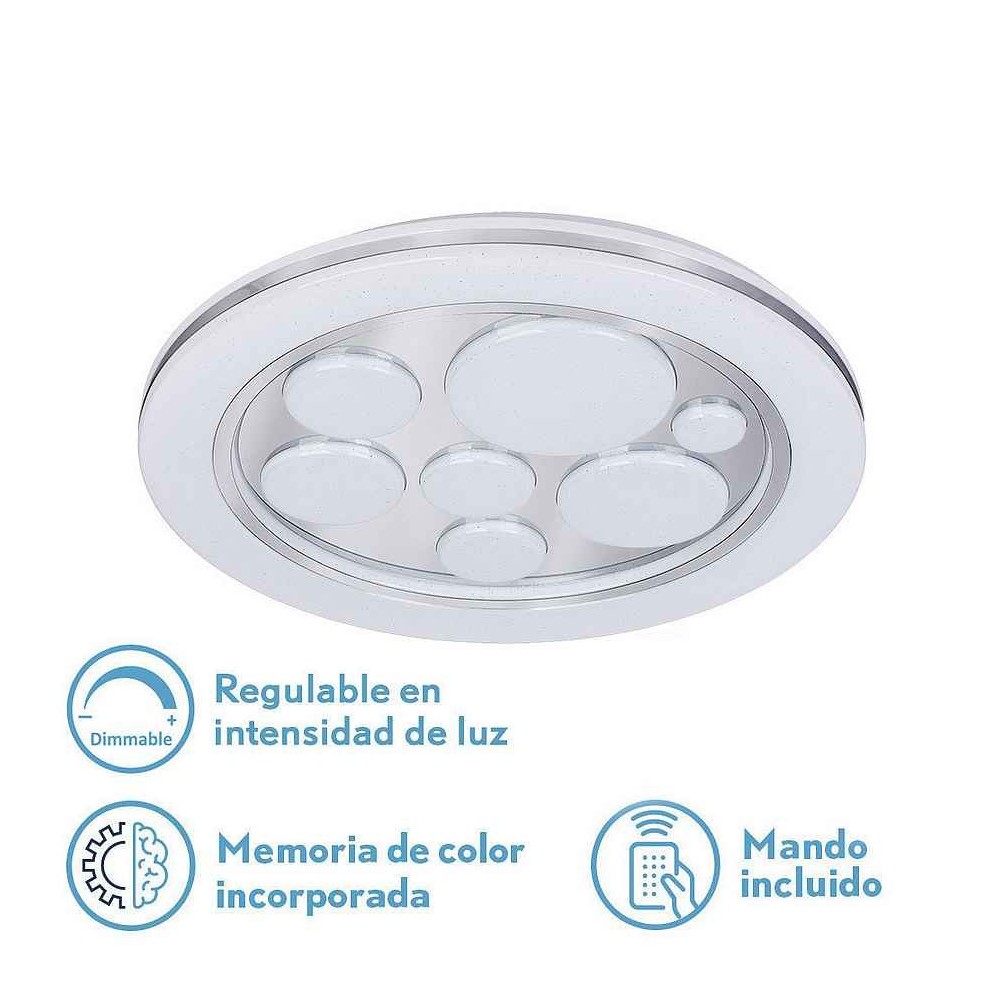 Plafon KUNO led 72w, télécommande blanche FABRILAMP