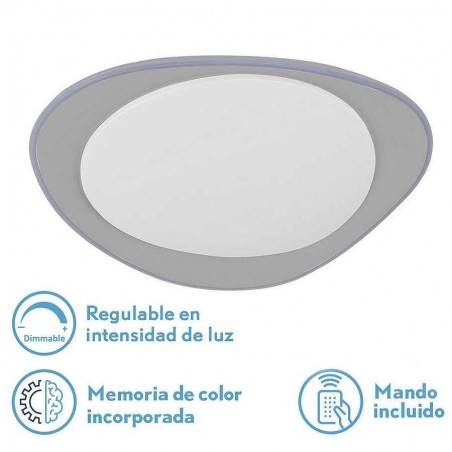 Soffitto DAIRE grigio led 72w dimmerabile telecomando FABRILAMP