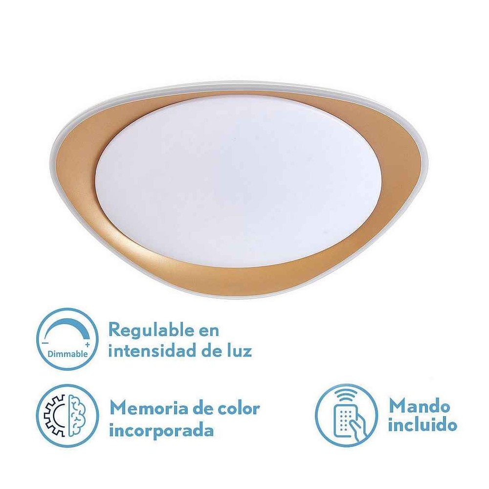 Plafon led 48w DAIRE or avec télécommande FABRILAMP