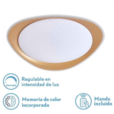 Soffitto LED 48w DAIRE oro con telecomando FABRILAMP