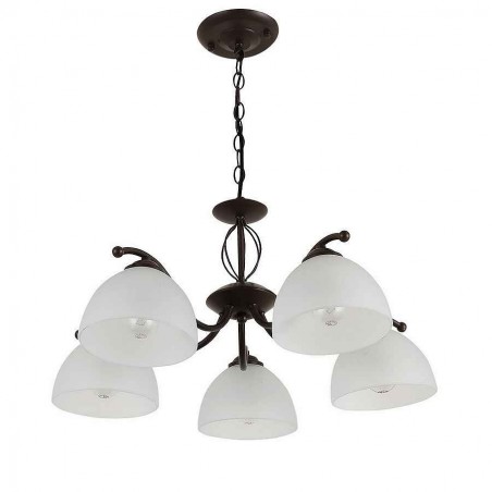 Lampada BONETE marrone con 5 luci FABRILAMP