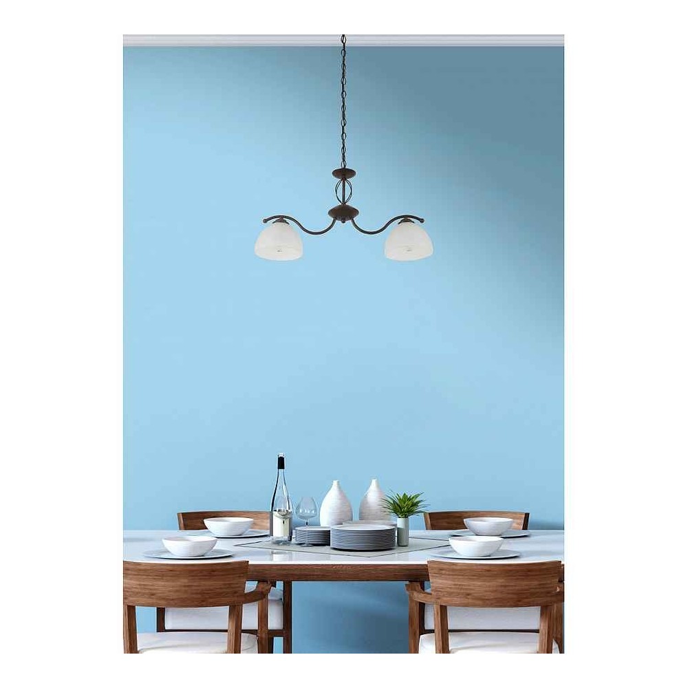 Lampada BONETE marrone con 5 luci FABRILAMP