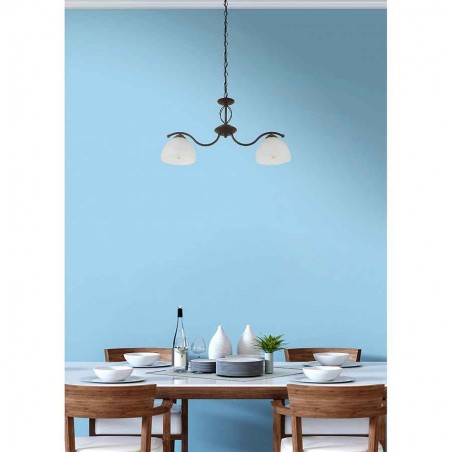 Lampada BONETE marrone con 5 luci FABRILAMP