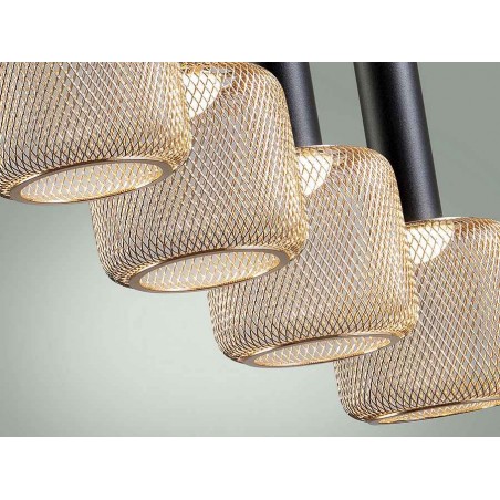Black linear lamp model SINCRO LED dimable 4L SCHULLER