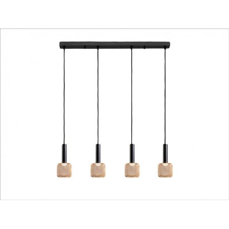 Black linear lamp model SINCRO LED dimable 4L SCHULLER