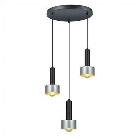 Lampada circolare ALLENDE argento 3 pendenti FABRILAMP
