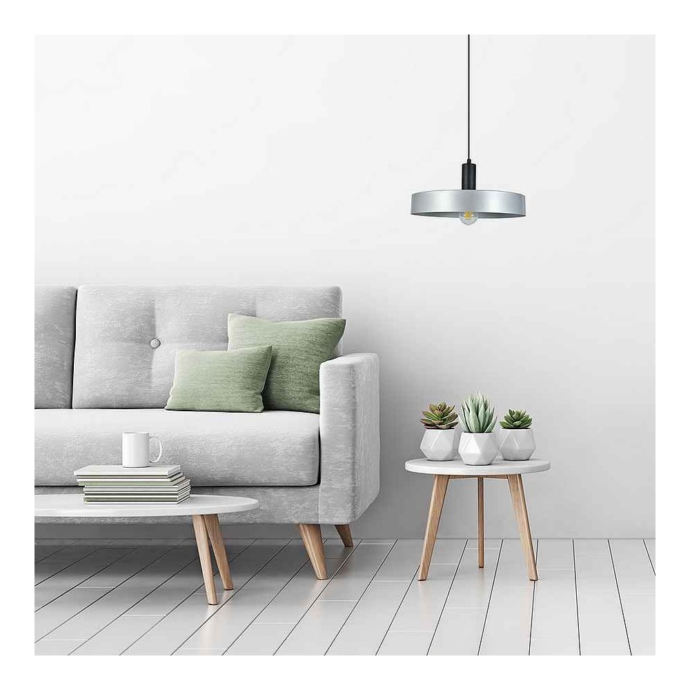 Lampada circolare ALLENDE argento 3 pendenti FABRILAMP