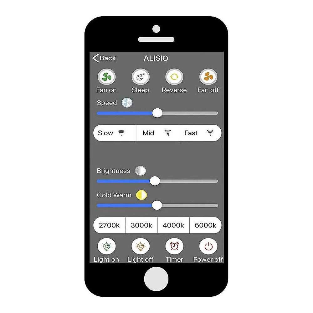 DC NATURE white ventilator 3 temperature led dimable connection app Mantra
