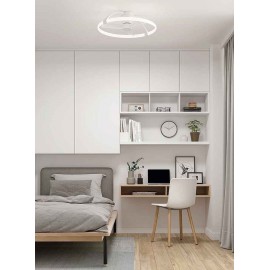 Plafoniera ventilatore a led a spirale cromata ø50 cm con telecomando