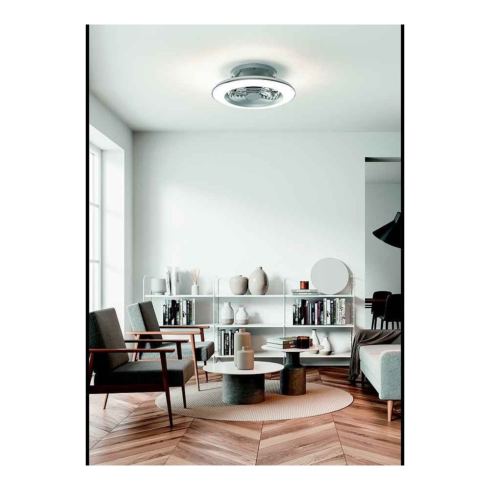 Vendeur DC ALISIO MINI argent LED dimable télécommande 53 cm Mantra