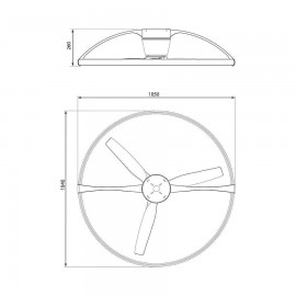 Ventilatore con connettività bluetooth NEPAL DC motore, con pale in legno e  led dimmerabile MANTRA