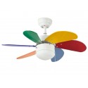 Bright multicolored LED youth fan and remote control pack.
