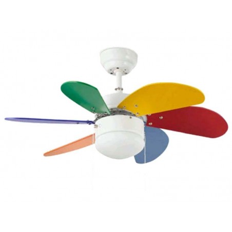 Ventilatore a LED giovanile con telecomando multicolore brillante