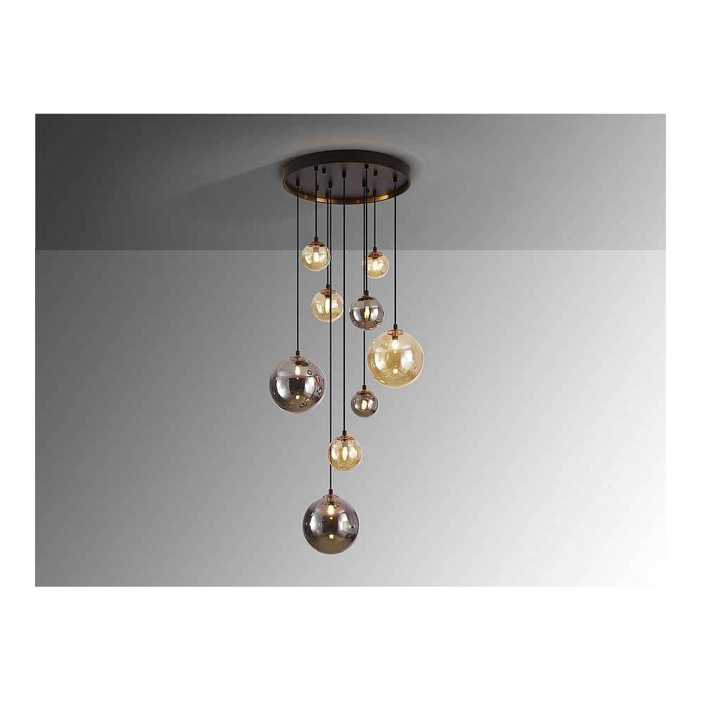 Circular 9-lighted Schuller noir modèle DARK
