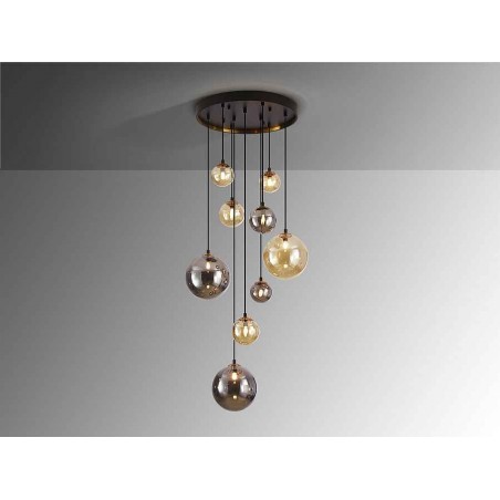 Circular 9-lighted Schuller noir modèle DARK