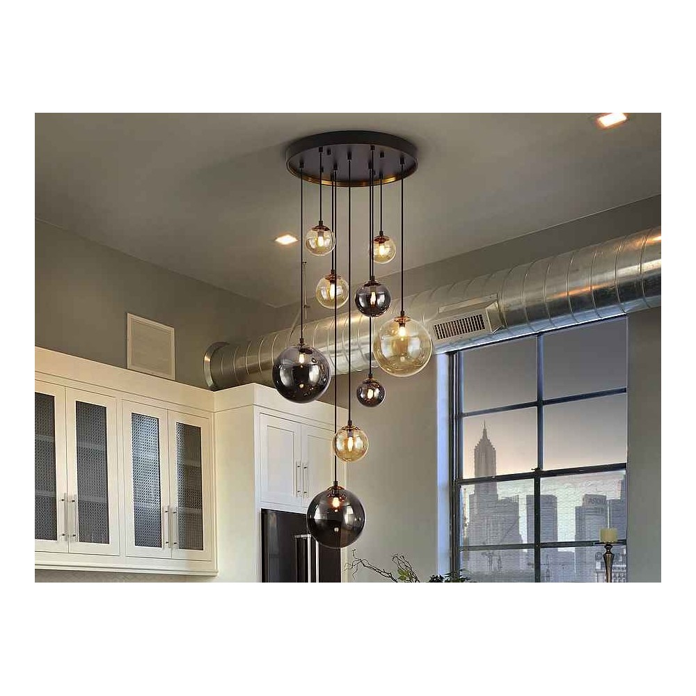 Circular 9-lighted Schuller black DARK model