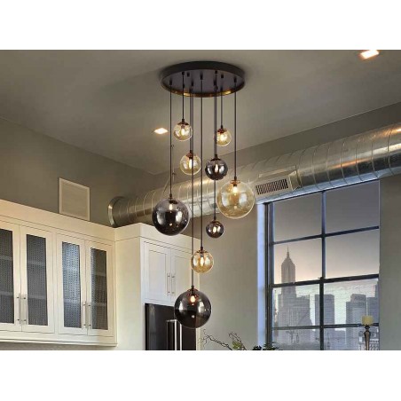 Circular 9-lighted Schuller black DARK model