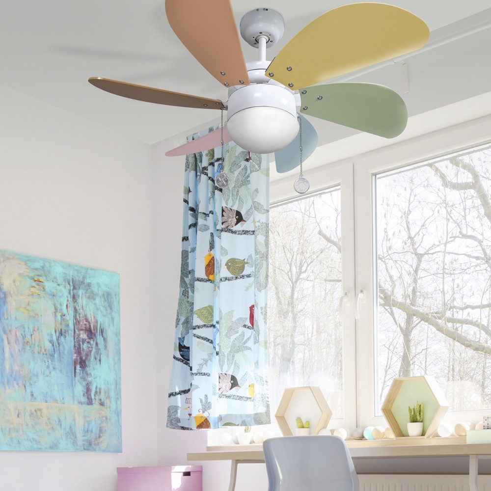 Ventilatore a LED giovanile con telecomando multicolore brillante