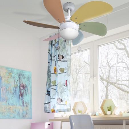 Ventilatore a LED giovanile con telecomando multicolore brillante