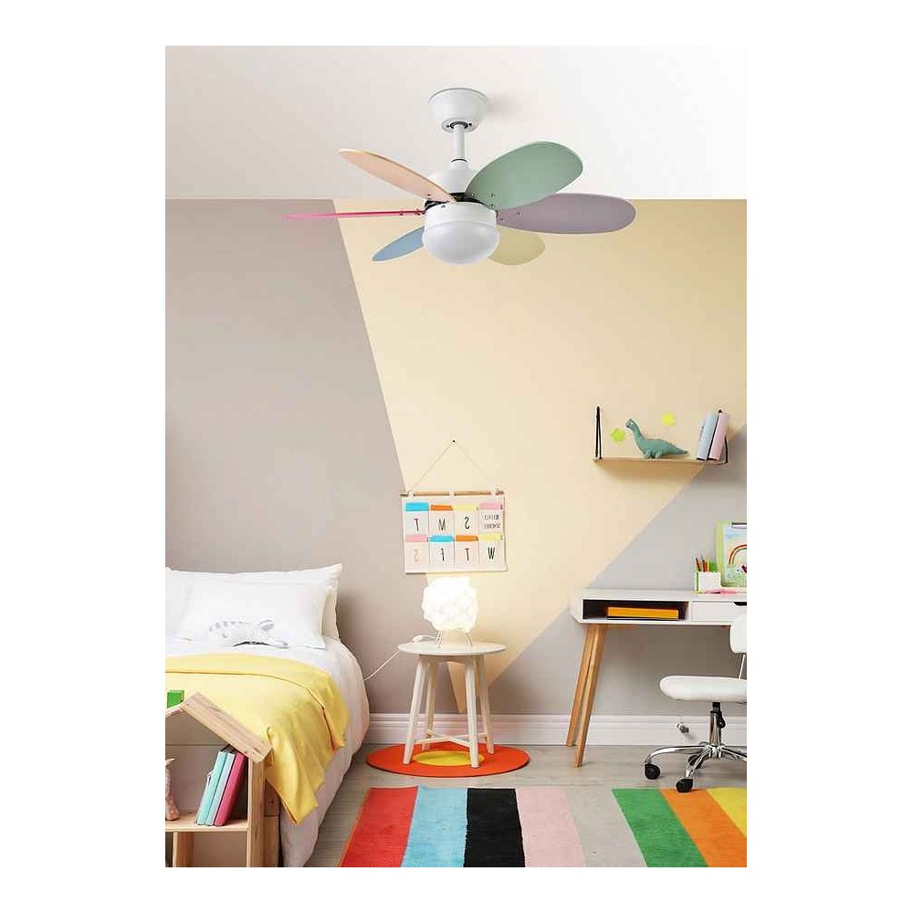 Ventilator DC ALVES nickel wengue E27 remote control and timer Fabrilamp