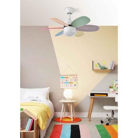 Ventilator DC ALVES nickel wengue E27 remote control and timer Fabrilamp