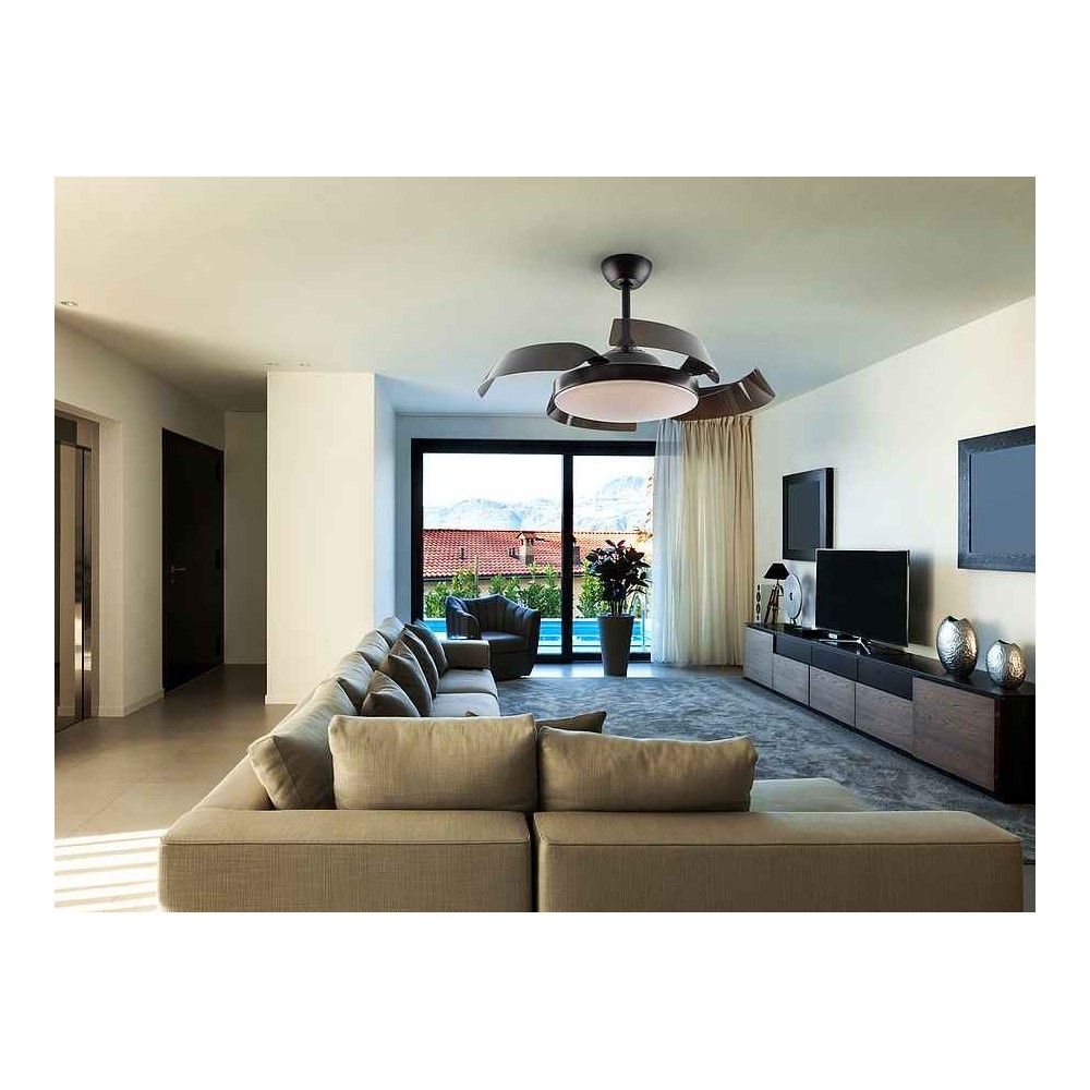 DC ENZO black LED integrated CCT adjustable remote control Schuller